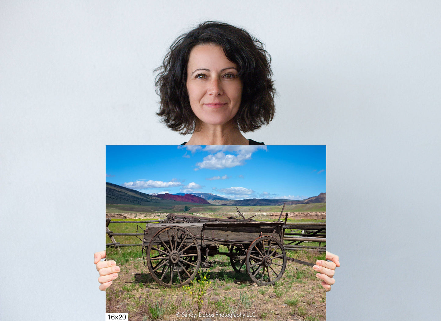 Old Wagon Photo, Western Landscape Wall Art Picture, Old West Ghost Town, Wyoming Photography Decor, Rustic Cowboy Style, Wrapped Canvas