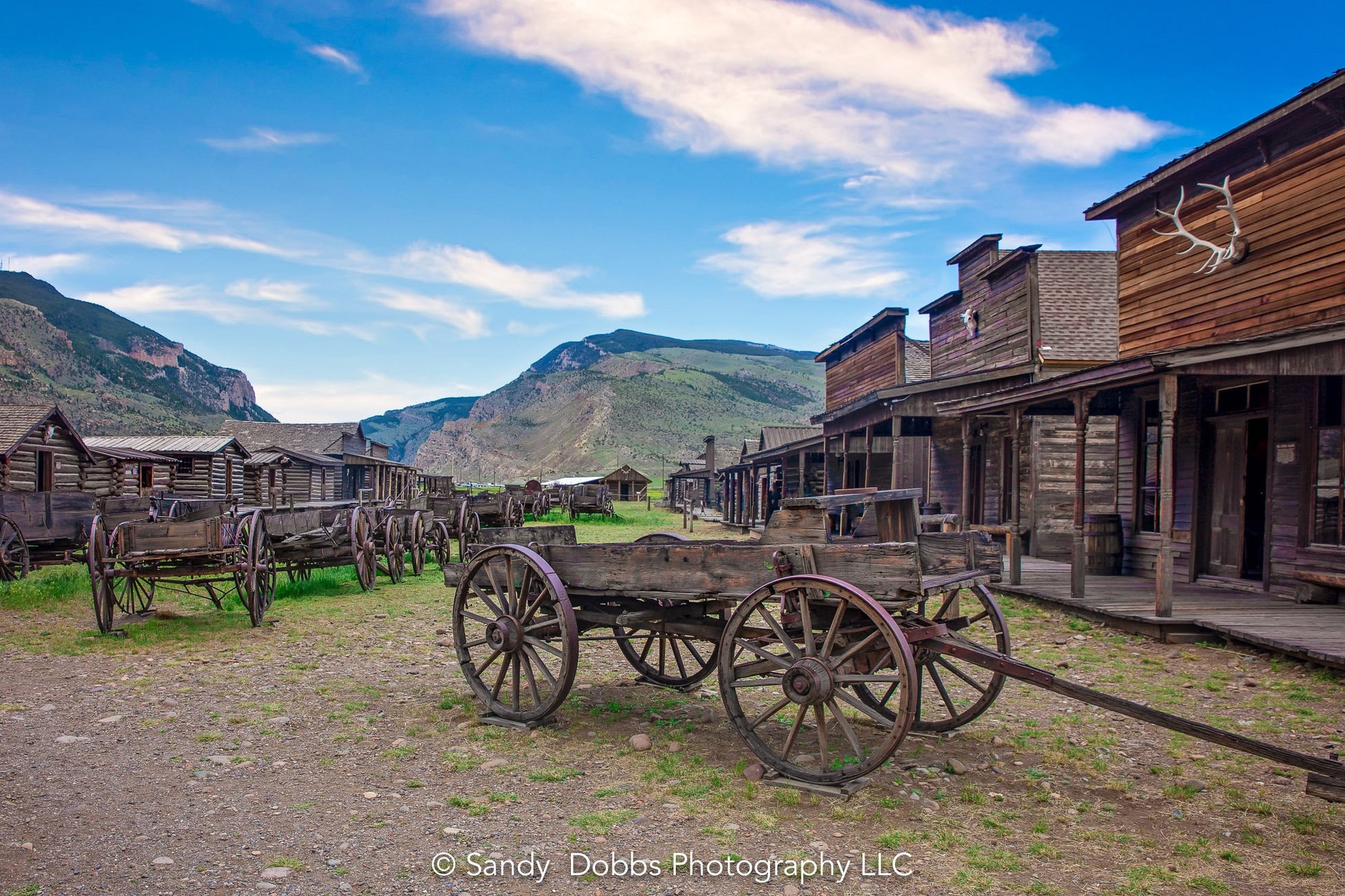 Old West Decor Wall Art, Old Wagons Wyoming Photo, Ghost Town Photography, Wrapped Canvas Print, Rustic Style, Cowboy Western Wall Pictures