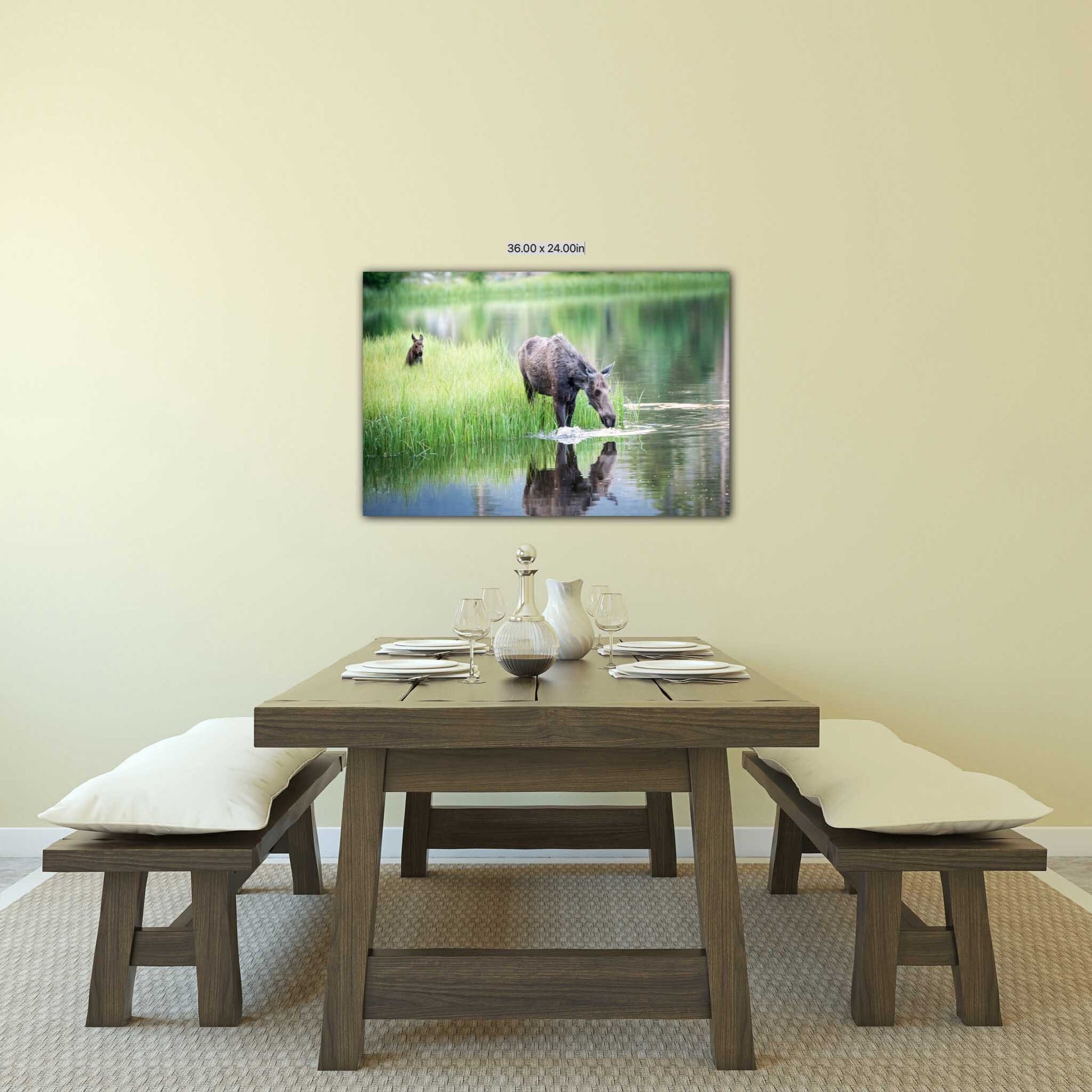 Moose Wall Art, Wildlife Wall Canvas, Rocky Mountain National Park, Colorado Canvas Wall Art Prints, Decor for Home,Living Room, Bedroom