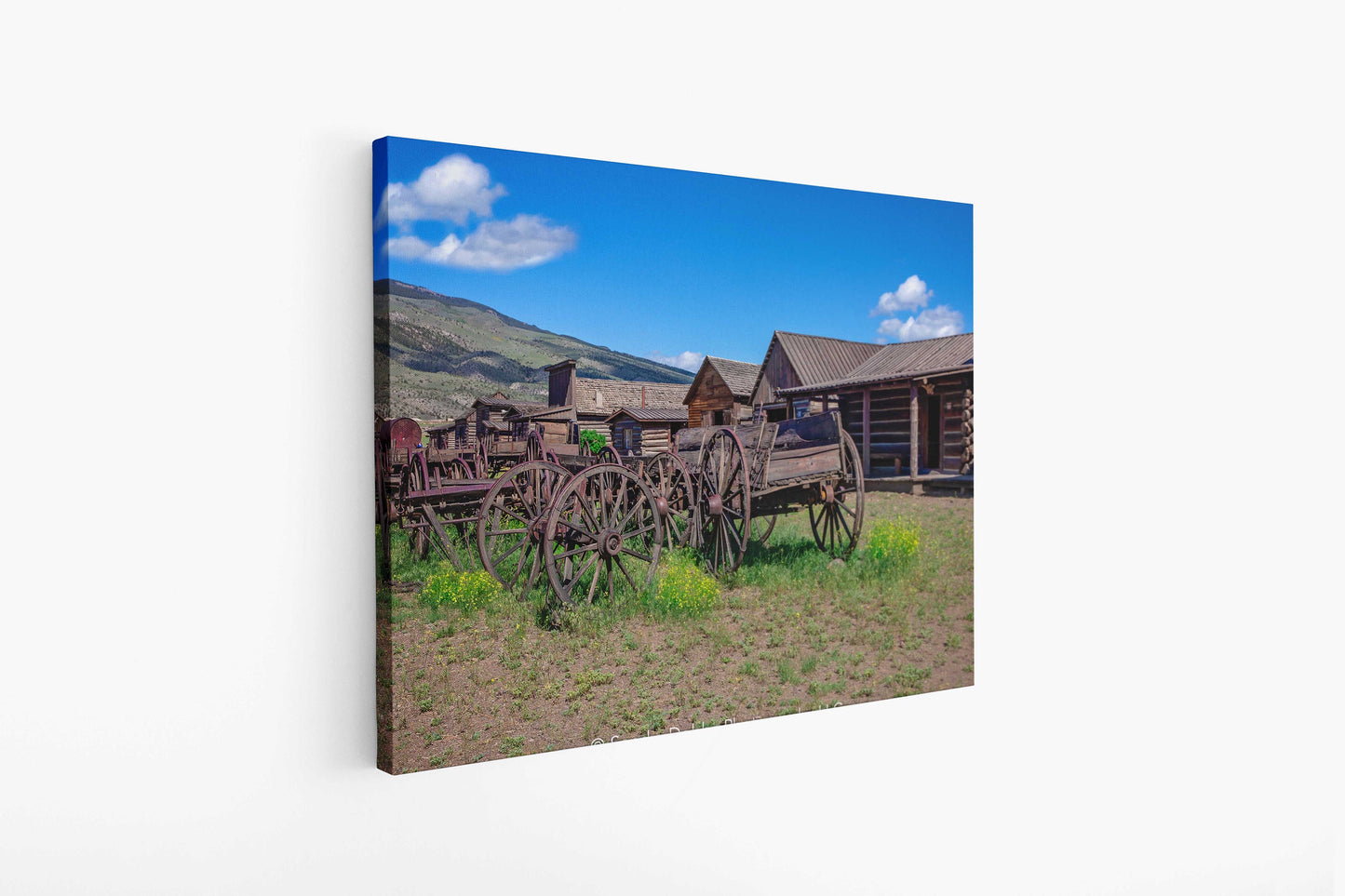 Old West Photography Decor, Old Wagons Photo, Ghost Town Wyoming, Wrapped Canvas Print, Rustic Style, Cowboy Art, Western Art Wall Prints