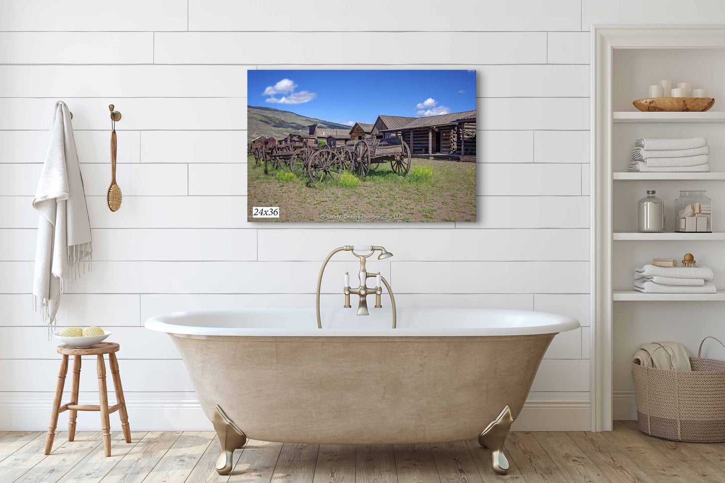 Old West Photography Decor, Old Wagons Photo, Ghost Town Wyoming, Wrapped Canvas Print, Rustic Style, Cowboy Art, Western Art Wall Prints