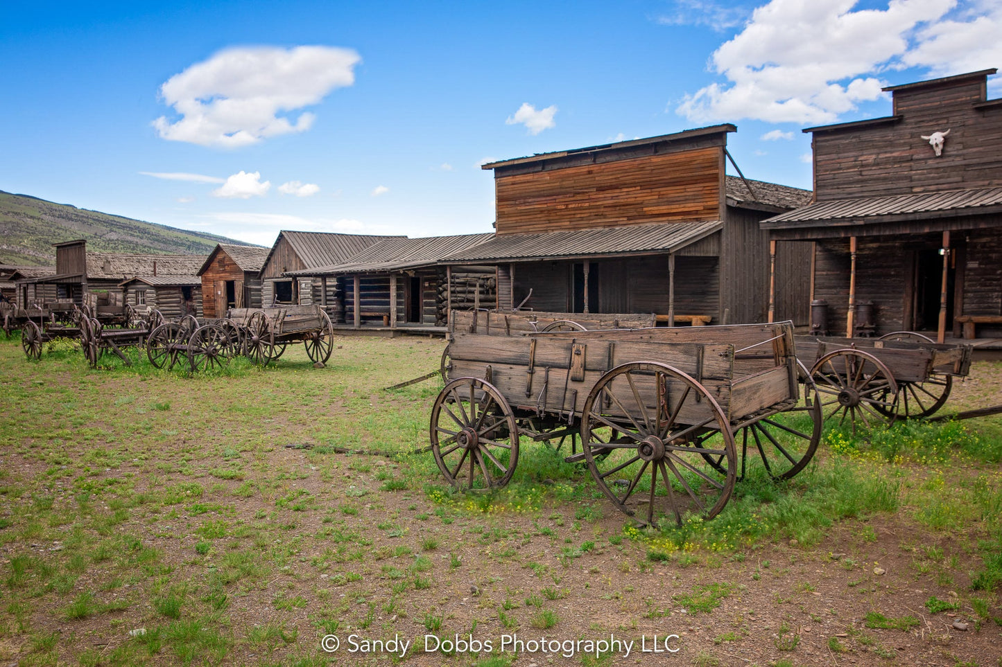 Old West Ghost Town Photography Decor, Old Wagons Wyoming Photo, Wrapped Canvas Print, Rustic Style, Cowboy Art, Western Art Wall Pictures