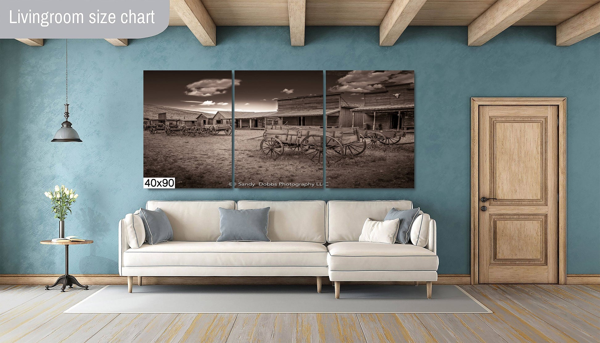 Old West Ghost Town Sepia Photography Decor, Old Wagons Wyoming Photo, Rustic Style, Cowboy Art, Western Art Wall Pictures, Wrapped Canvas,