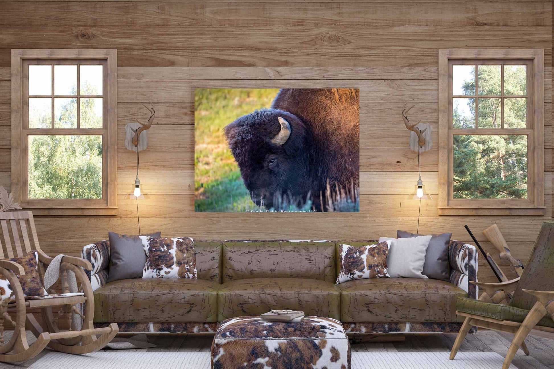 Buffalo Bull Head, Bison Canvas Print, Buffalo Closeup Photograph, Yellowstone National Park Wildlife Photography, Wildlife Wall Art Decor