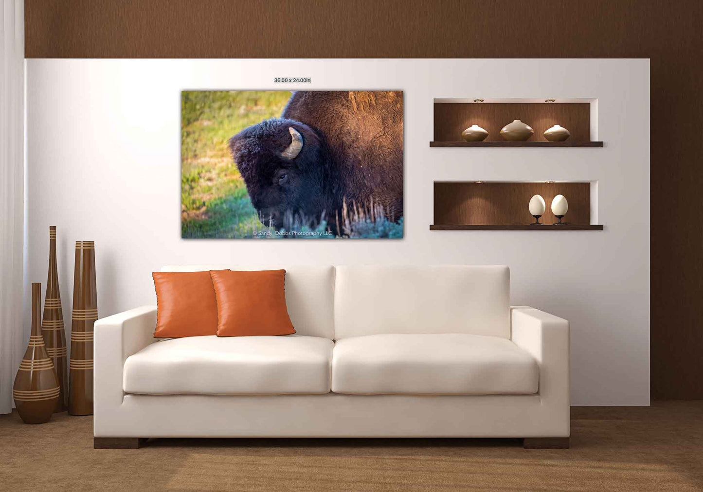 Buffalo Bull Head, Bison Canvas Print, Buffalo Closeup Photograph, Yellowstone National Park Wildlife Photography, Wildlife Wall Art Decor