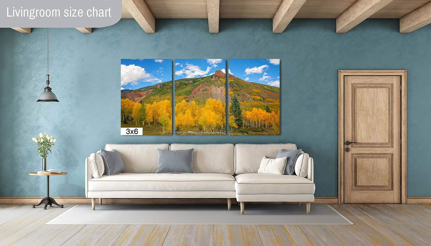 Colorado San Juan Aspen Forest, Aspens in Fall Photo, Silverton Colorado. Autumn Mountain Landscape Print, Canvas Wall Art Prints