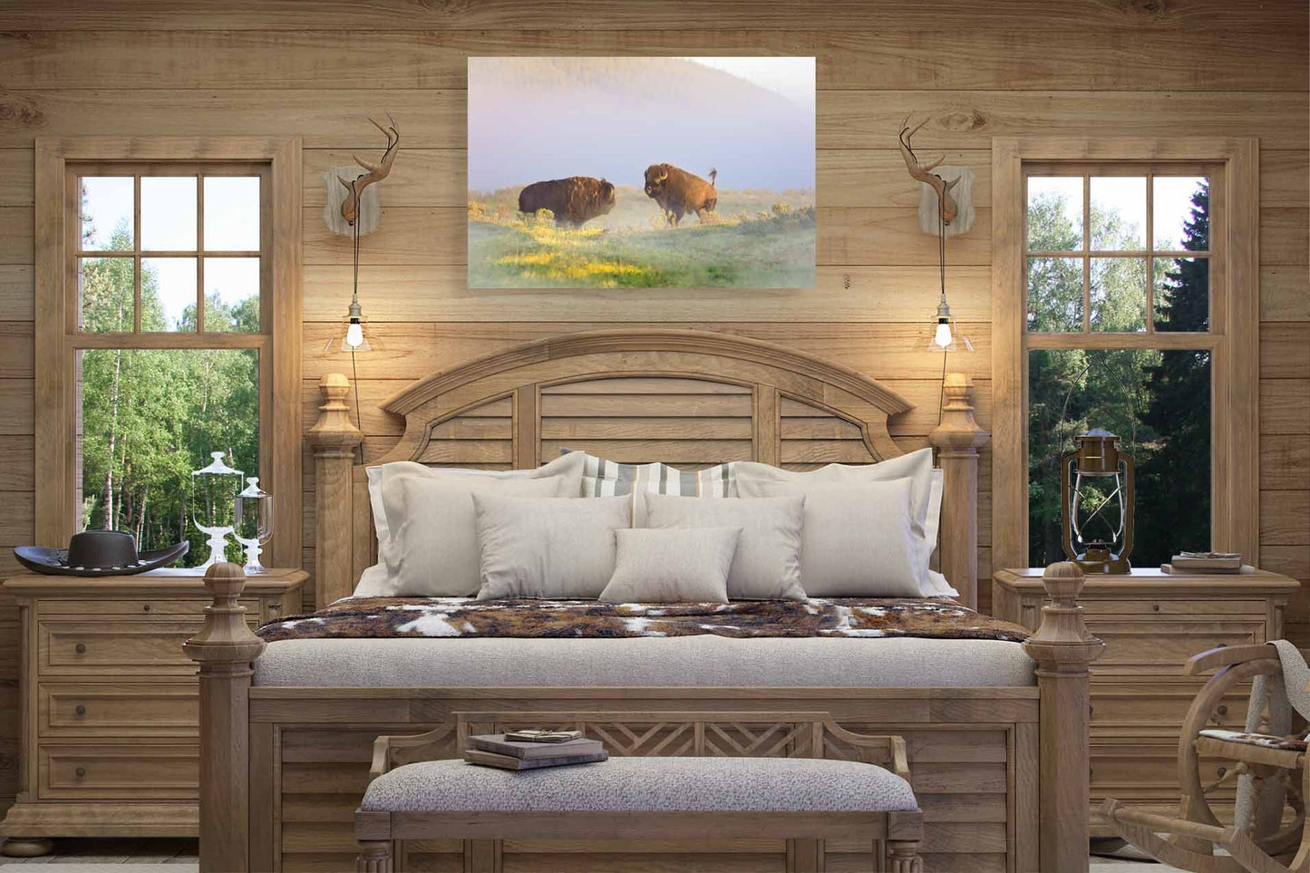 Buffalo Wall Art Print, Bison Photograph, Yellowstone National Park Wildlife Photography, Wildlife Canvas Decor, Western Landscape