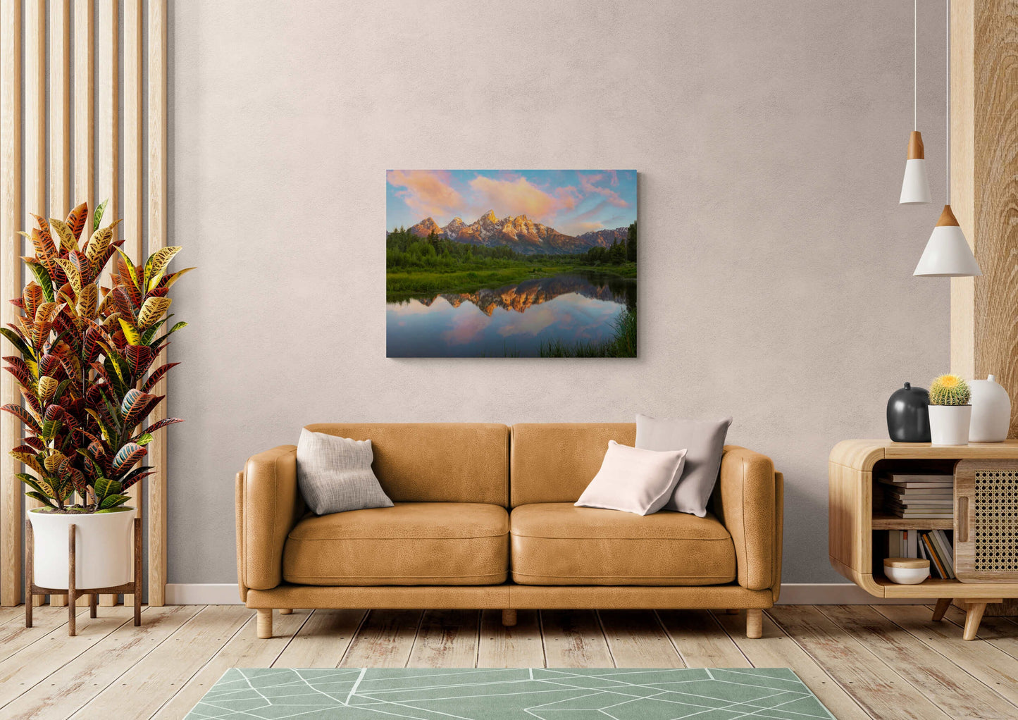 Grand Teton Sunrise, National Park Landscape Print, Mountain Reflection, Wyoming Canvas Wall Art Prints, Snake River Reflection