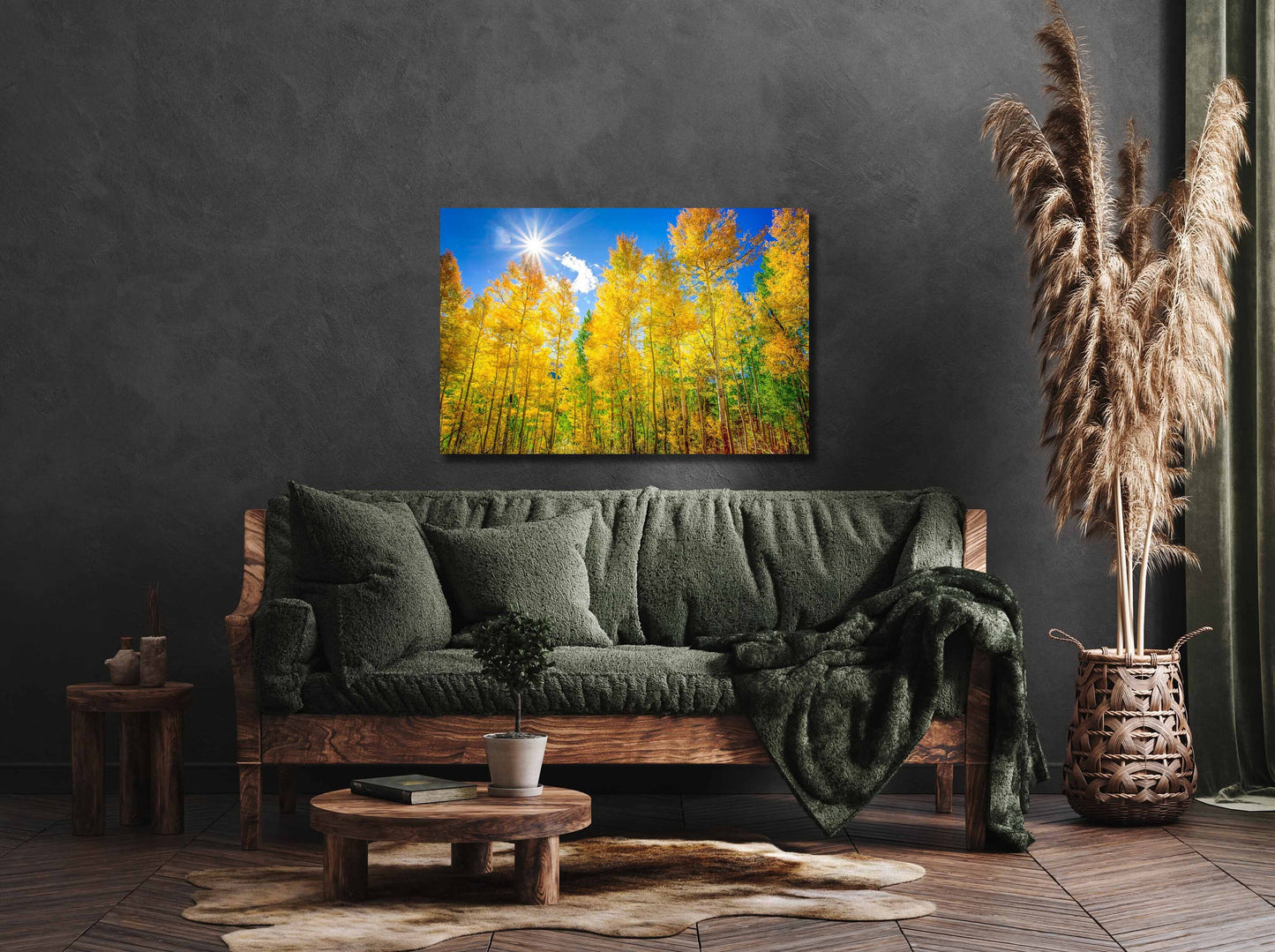 Colorado Golden Aspens, Autumn Aspens Photo, Nature Canvas Print, Rocky Mountain Landscape, Large Canvas Wall Art, Colorado Photography