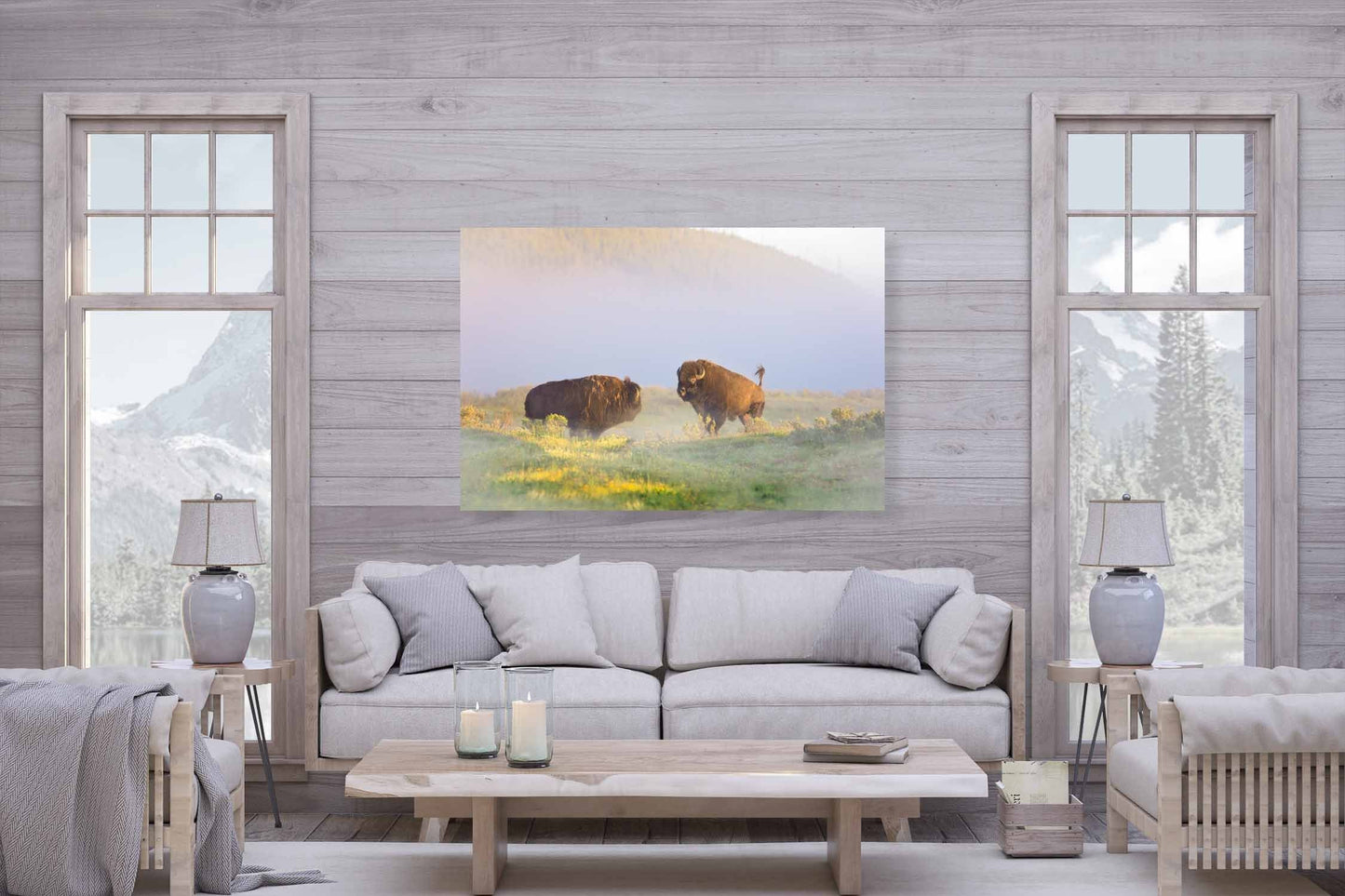 Buffalo Wall Art Print, Bison Photograph, Yellowstone National Park Wildlife Photography, Wildlife Canvas Decor, Western Landscape