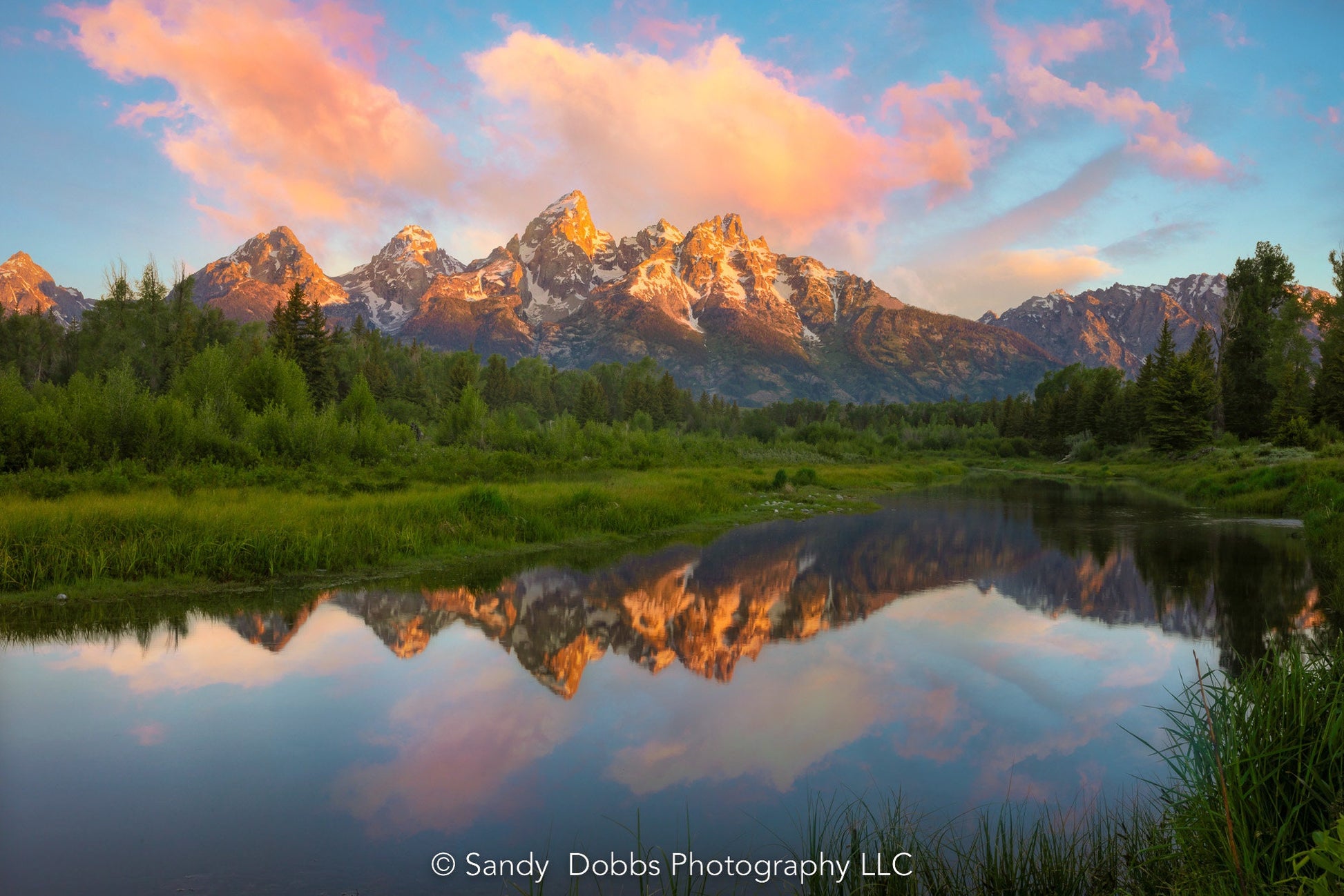 Grand Teton Sunrise, National Park Landscape Print, Mountain Reflection, Wyoming Canvas Wall Art Prints, Snake River Reflection