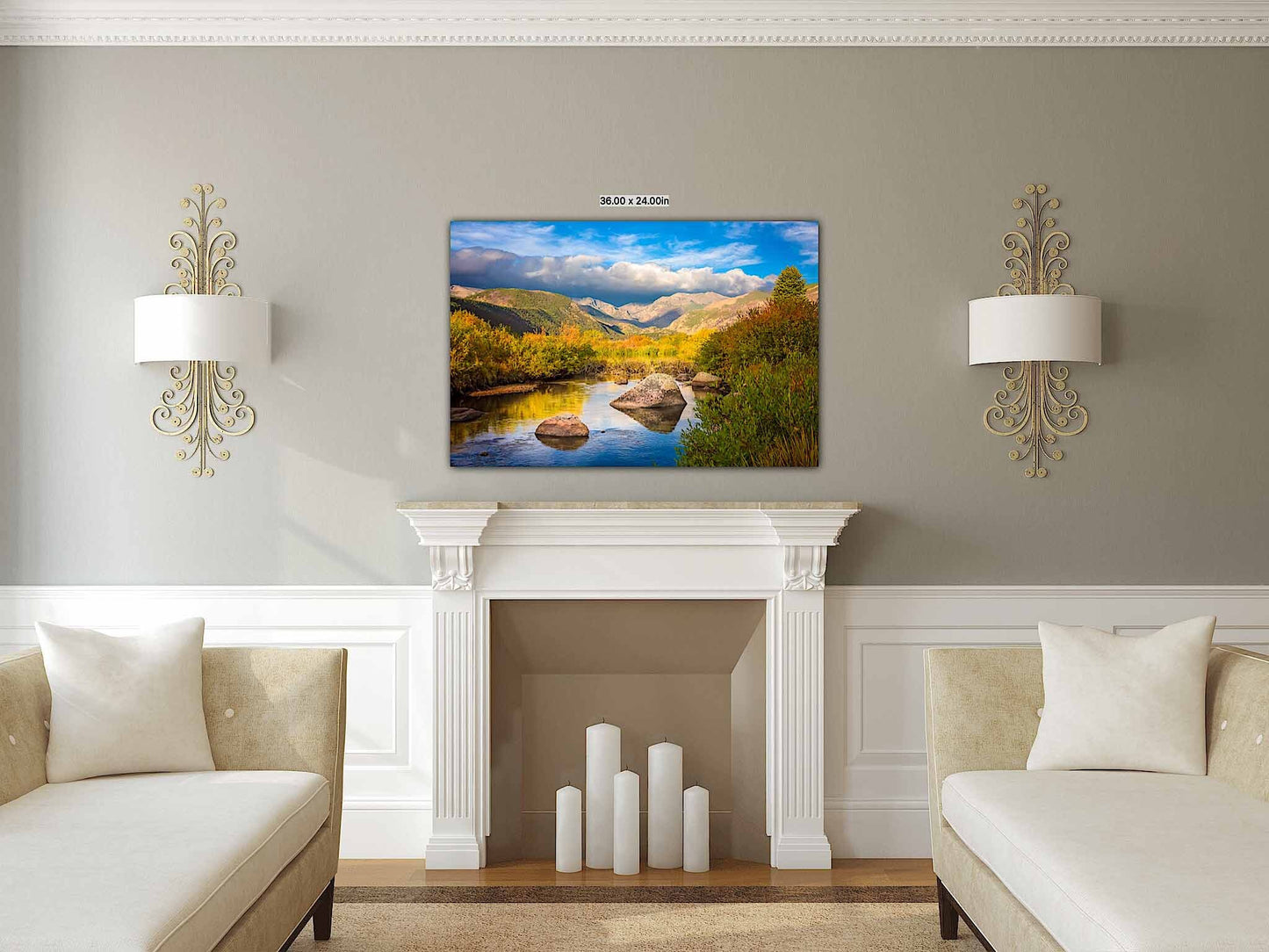 Moraine Park Mountain Light, Rocky Mountain National Park in Fall, Colorado Autumn Landscape Canvas Wall Art, Mountain Scene Decor for Home