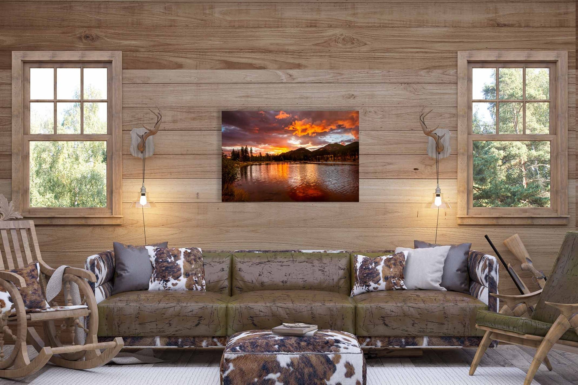 Sunrise in Rocky Mountain National Park, Sprague Lake, Colorado Landscape Print, Vivid Mountain Sunrise, Canvas Wall Art Prints, Wall Decor