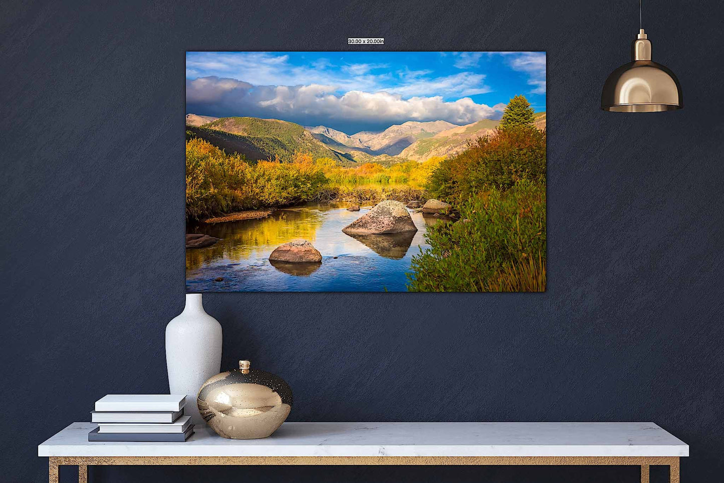 Moraine Park Mountain Light, Rocky Mountain National Park in Fall, Colorado Autumn Landscape Canvas Wall Art, Mountain Scene Decor for Home