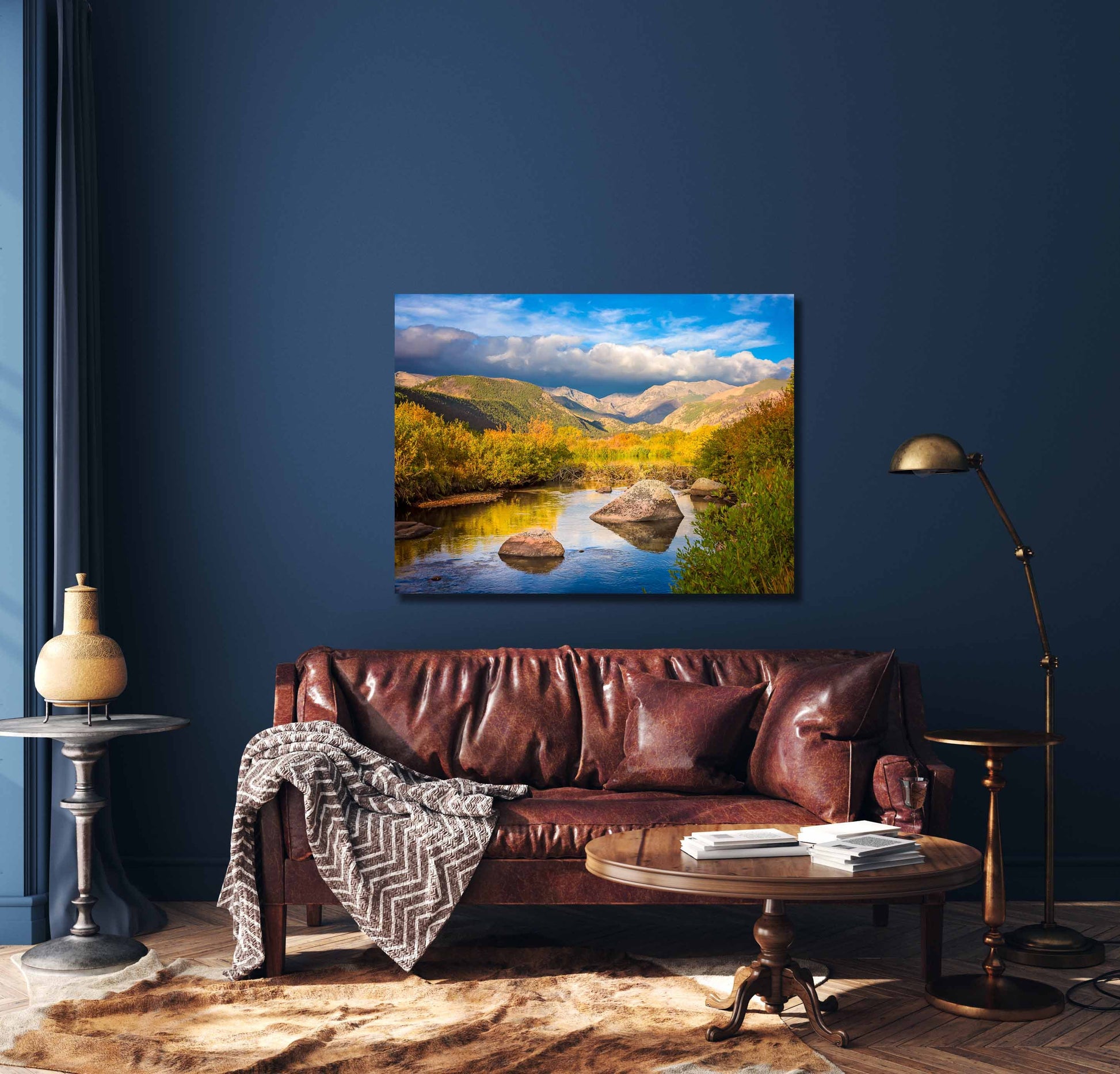 Mountain Scene Photo on Metal, Moraine Park Acrylic Photo, Rocky Mountain National Park in Fall, Colorado Autumn Landscape Acrylic Wall Art