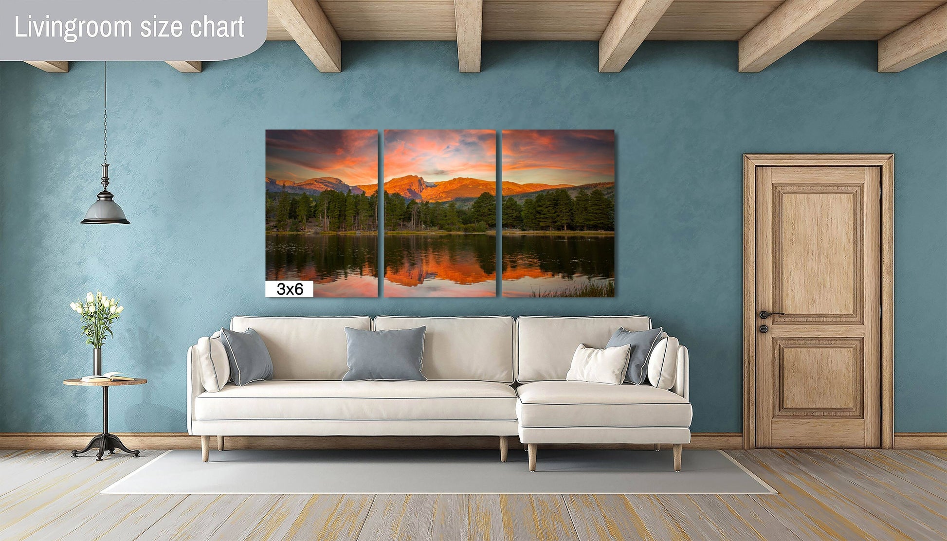 Colorado Wall Art, Sprague Lake Sunrise Photo Print, Rocky Mountain National Park,  Landscape Large Canvas, Vivid Mountain Alpenglow Sunrise