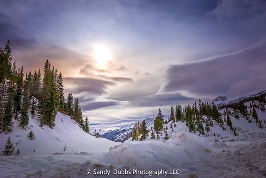 Dreamy Colorado Winter, Epic Snow Storm Sky, Rocky Mountain Landscape, Dramatic Canvas Wall Art, Majestic Mountain Scene