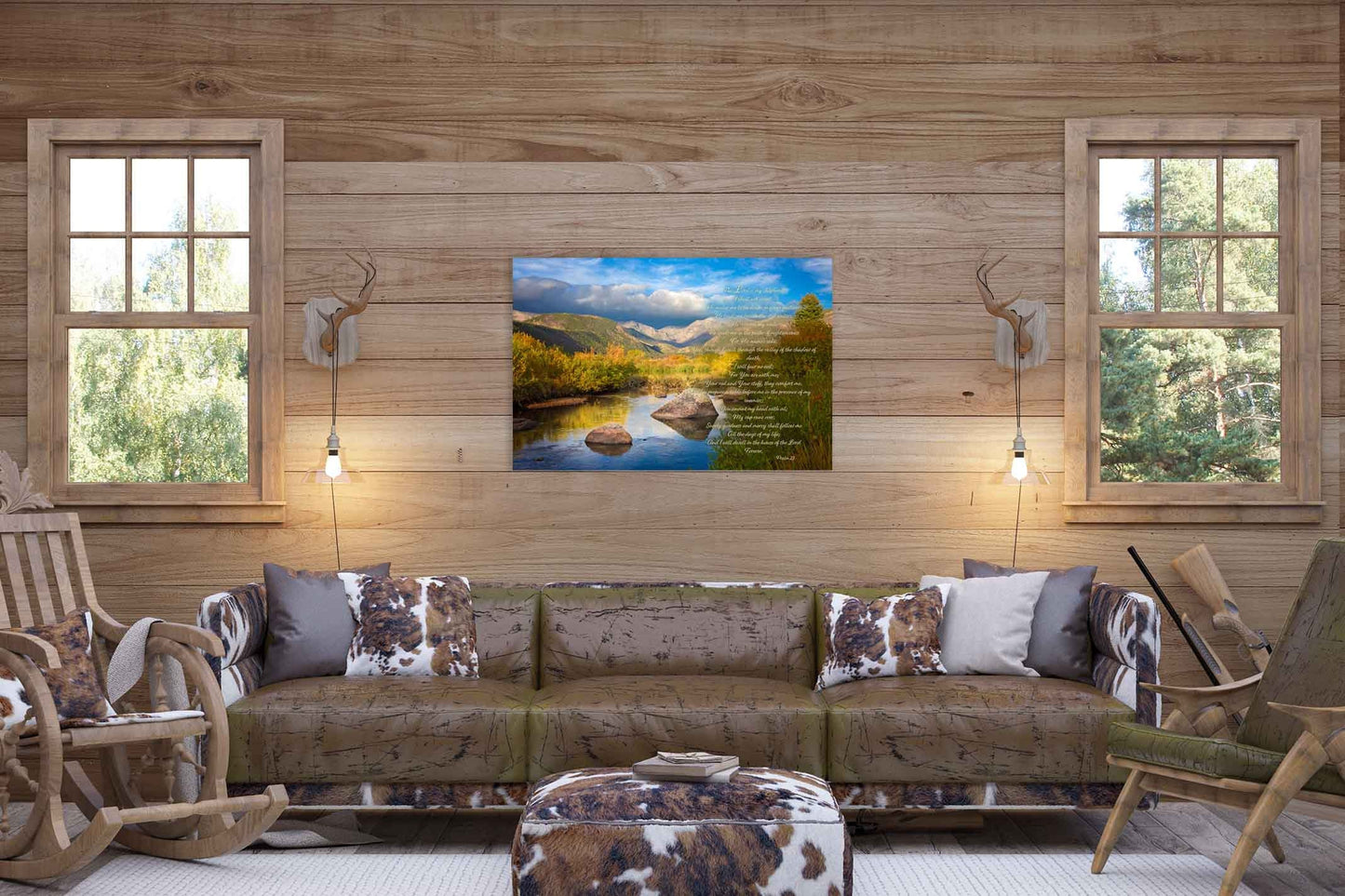 Psalm 23, Christian Inspirational Wall Art, Scripture Wall Canvas, The Lord is My Shepherd, Colorado Landscape Photography, Customization