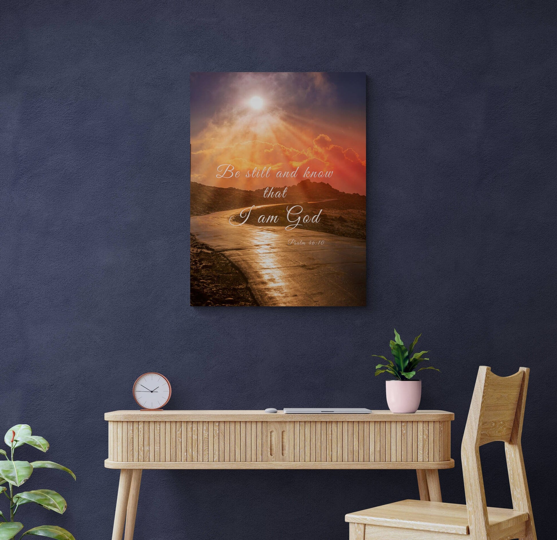 Psalm 46:10 Scripture Wall Art, Christian Inspirational Canvas, Be Still and Know, Colorado Landscape Photography Print, Mountain Sunrise