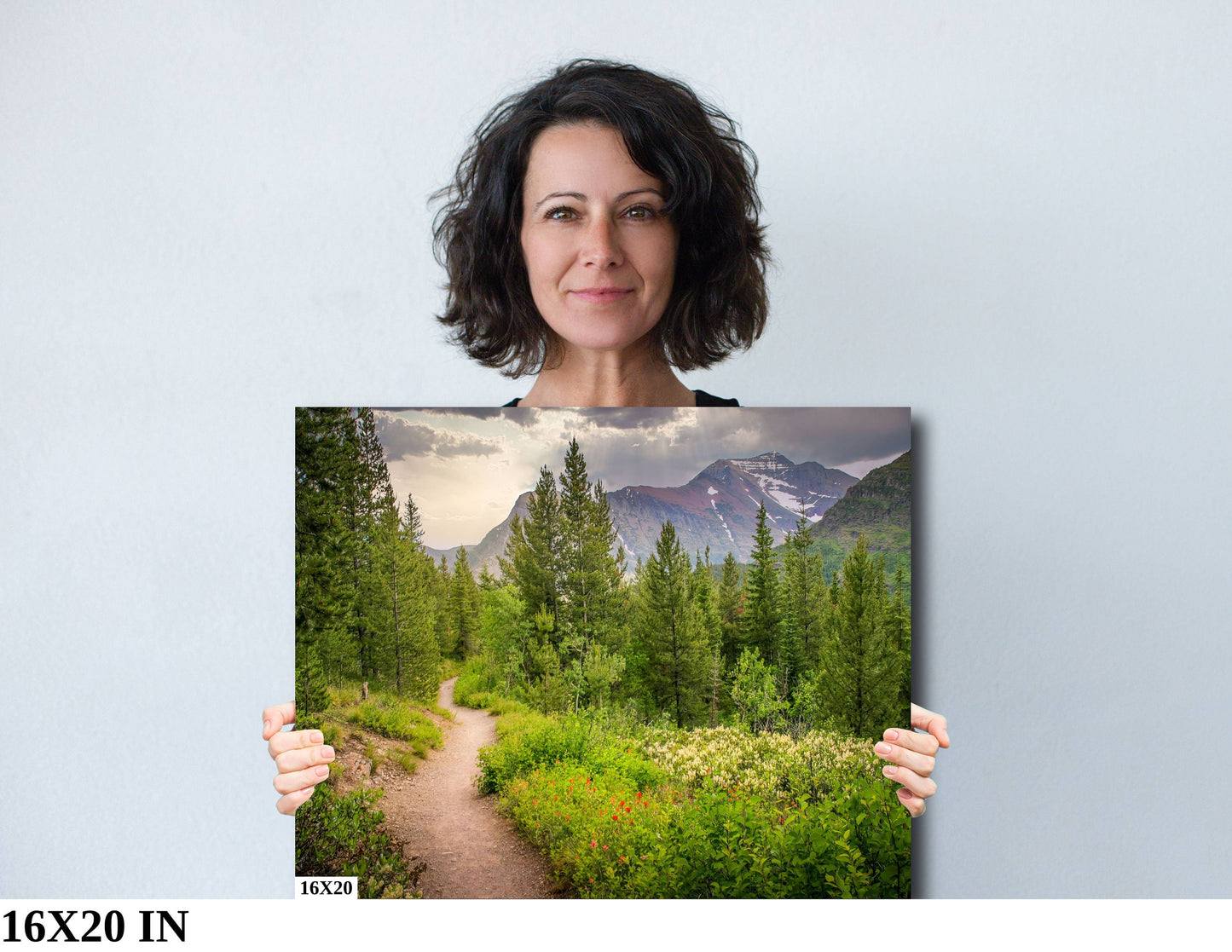 Mountain Hiking Trail, Mt Rainier National Park Canvas Print, Trail on Mountain,  Dramatic Mountain Landscape, Fine Art Wall Print Decor