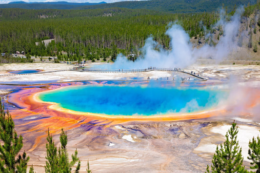 Grand Prismatic Spring Photo, Yellowstone National Park Landscape Print, Wyoming Scenery, Fine Art Wall Photography, Large Nature Canvas