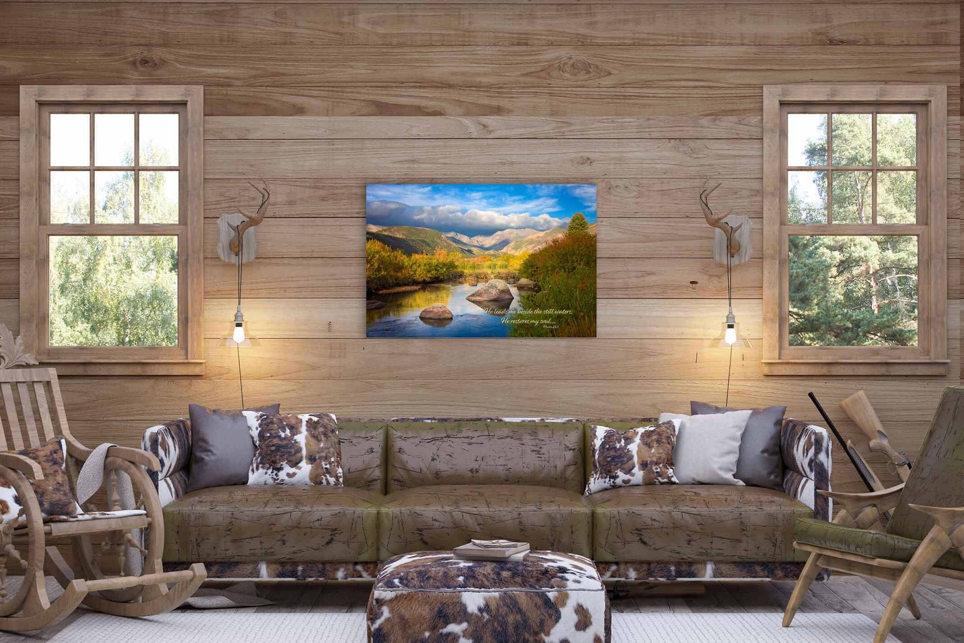 Psalm 23:3, Christian Inspirational Wall Art, Scripture Wall Canvas, He Restores My Soul, Colorado Landscape Photography, Customization