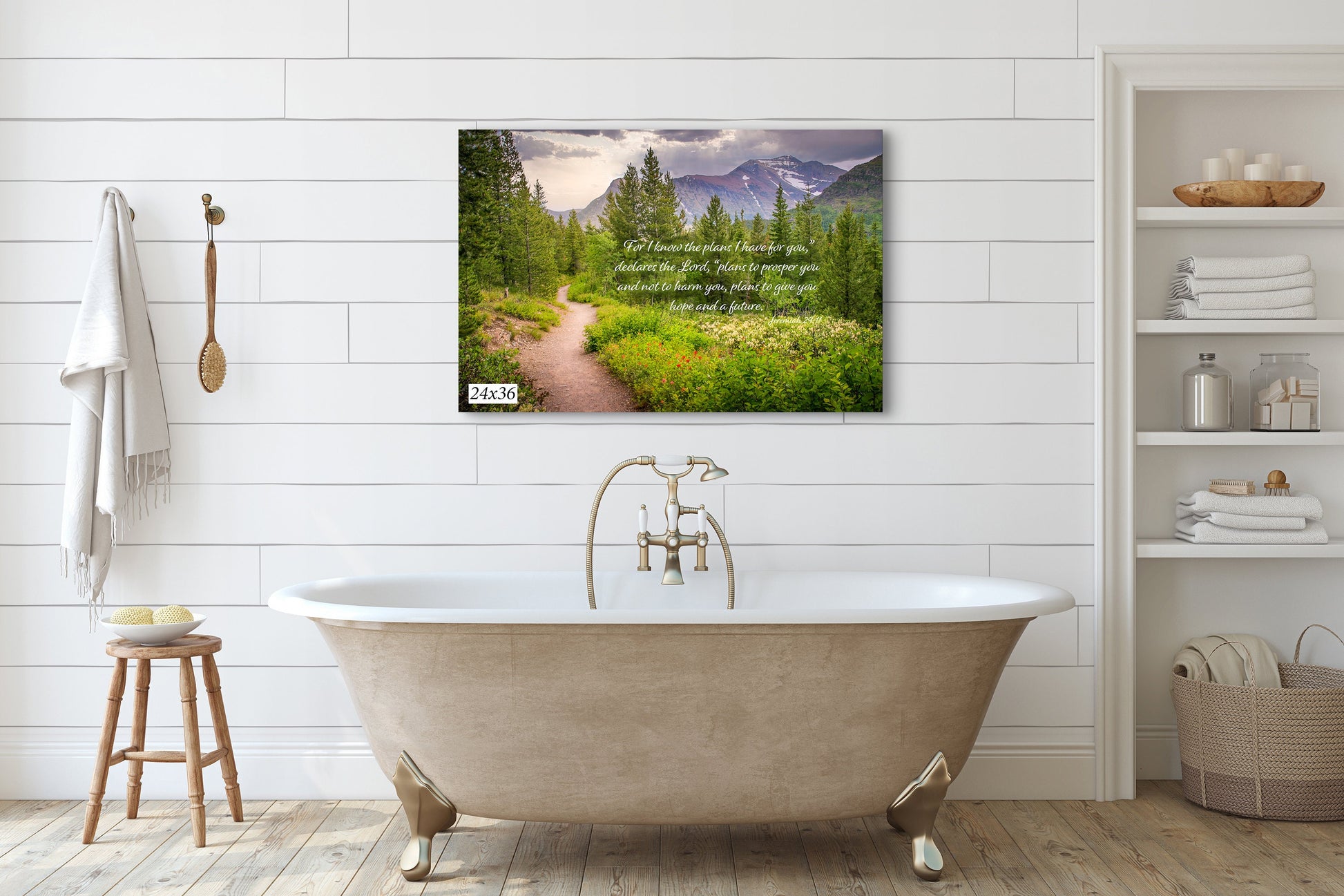 Jeremiah 29:11 Scripture Canvas, Mt Rainier Mountain Scene Bible Verse, Christian Inspirational Wall Art, I Know the Plans I Have for You