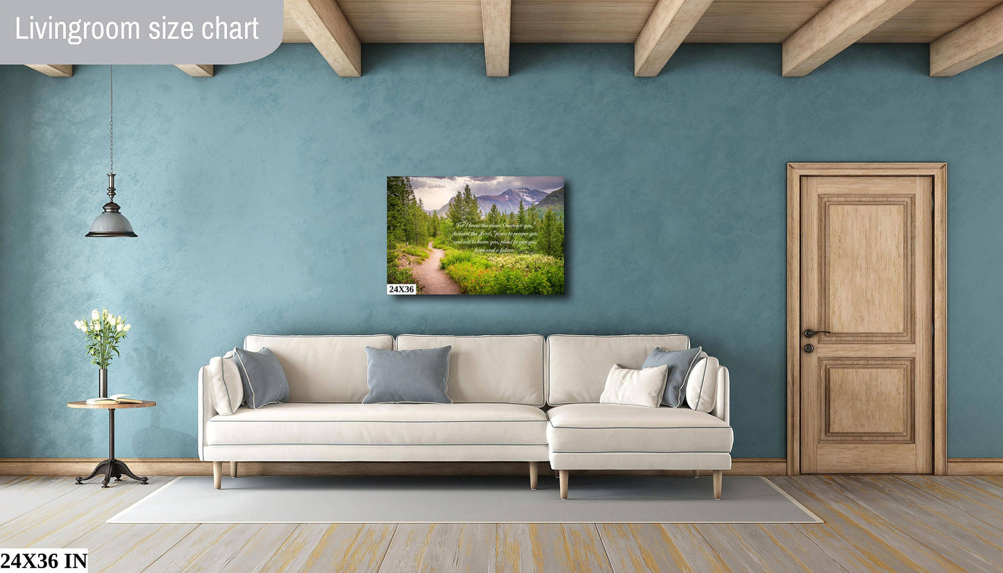 Jeremiah 29:11 Scripture Canvas, Mt Rainier Mountain Scene Bible Verse, Christian Inspirational Wall Art, I Know the Plans I Have for You