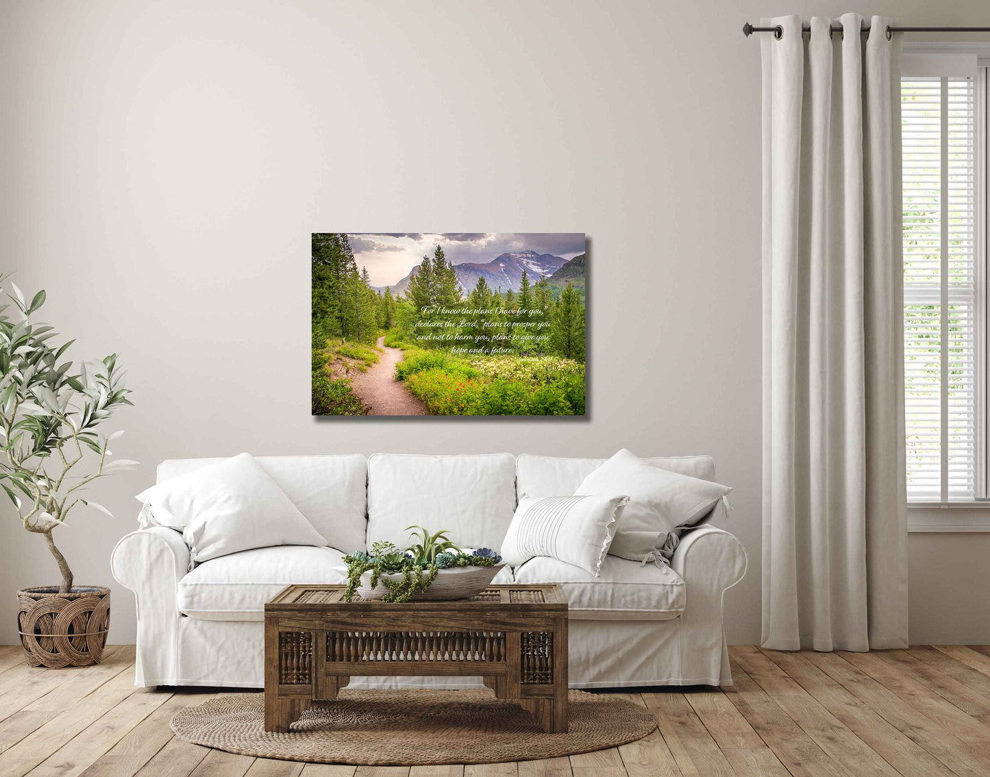 Jeremiah 29:11 Scripture Canvas, Mt Rainier Mountain Scene Bible Verse, Christian Inspirational Wall Art, I Know the Plans I Have for You