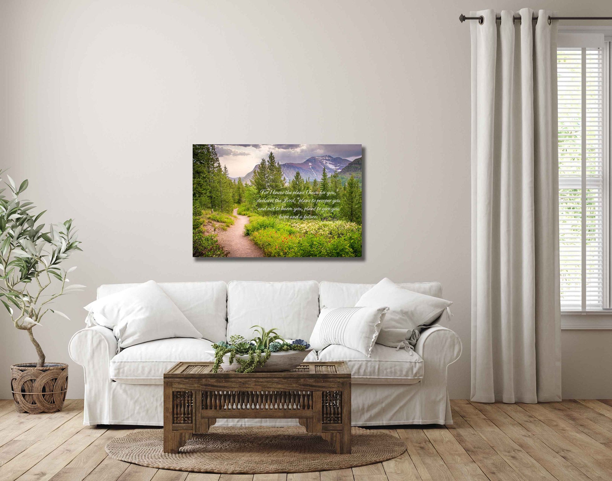 Jeremiah 29:11 Scripture Canvas, Mt Rainier Mountain Scene Bible Verse, Christian Inspirational Wall Art, I Know the Plans I Have for You