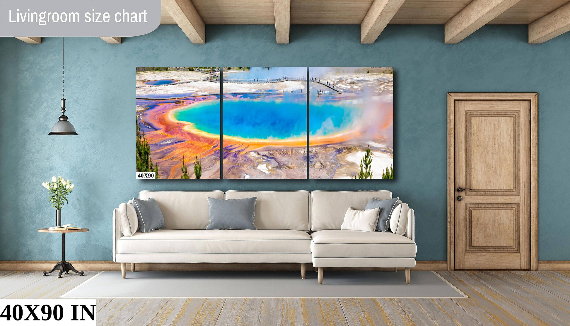 Grand Prismatic Spring Photo, Yellowstone National Park Landscape Print, Wyoming Scenery, Fine Art Wall Photography, Large Nature Canvas