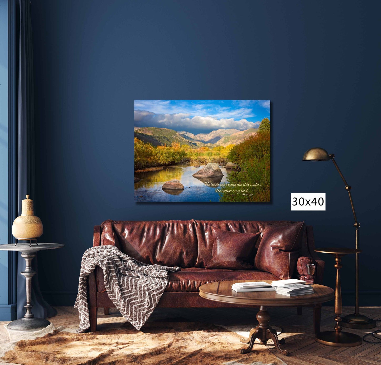 Psalm 23:3, Christian Inspirational Wall Art, Scripture Wall Canvas, He Restores My Soul, Colorado Landscape Photography, Customization