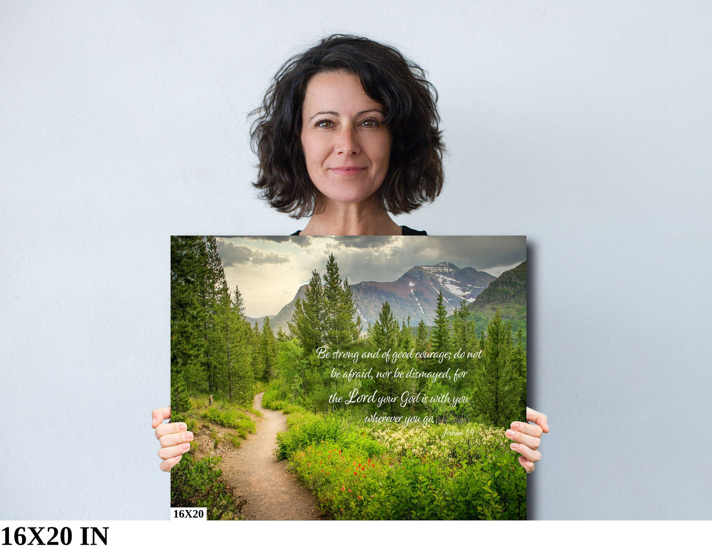 Joshua 1:9 Scripture Canvas, Mt Rainier Mountain Scene Bible Verse, Christian Inspirational Wall Art, Do Not Be Afraid, The Lord is With You