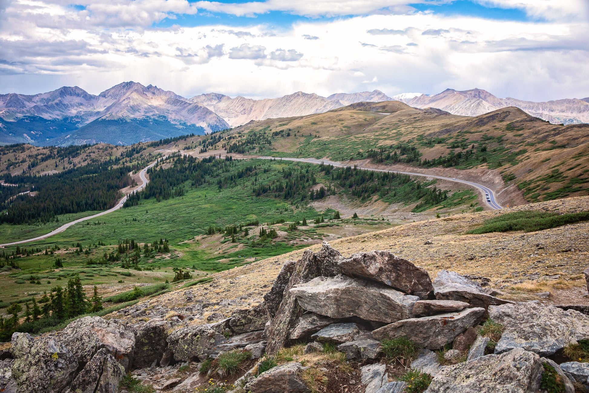 Soaring Mountain View at Cottonwood Pass, Colorado. Beautiful landscape scenery available in paper or canvas prints.