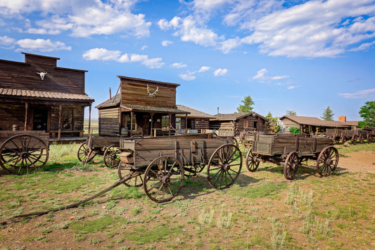 Old Wagons Wyoming Photo, Western Ghost Town Photography Decor, Rustic Style, Cowboy Art, Western Art Wall Pictures, Cody, Antique Buildings