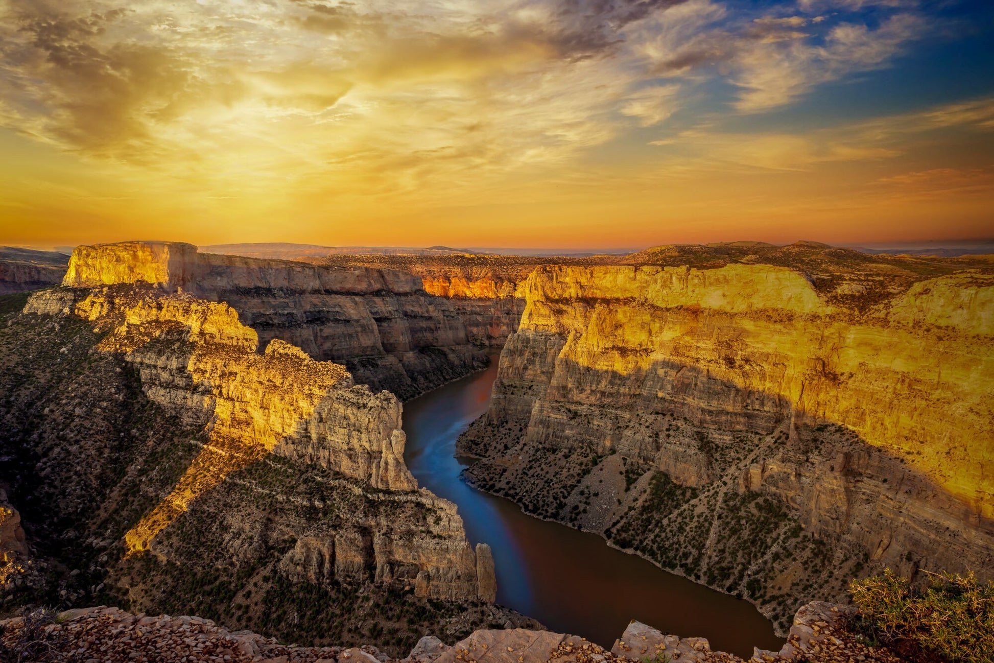 Big Horn Canyon Sunrise, Wyoming Photo Landscape Print, Devil's Overlook, Mountain Scenery Fine Art, Large Wall Canvas, Montana Decor