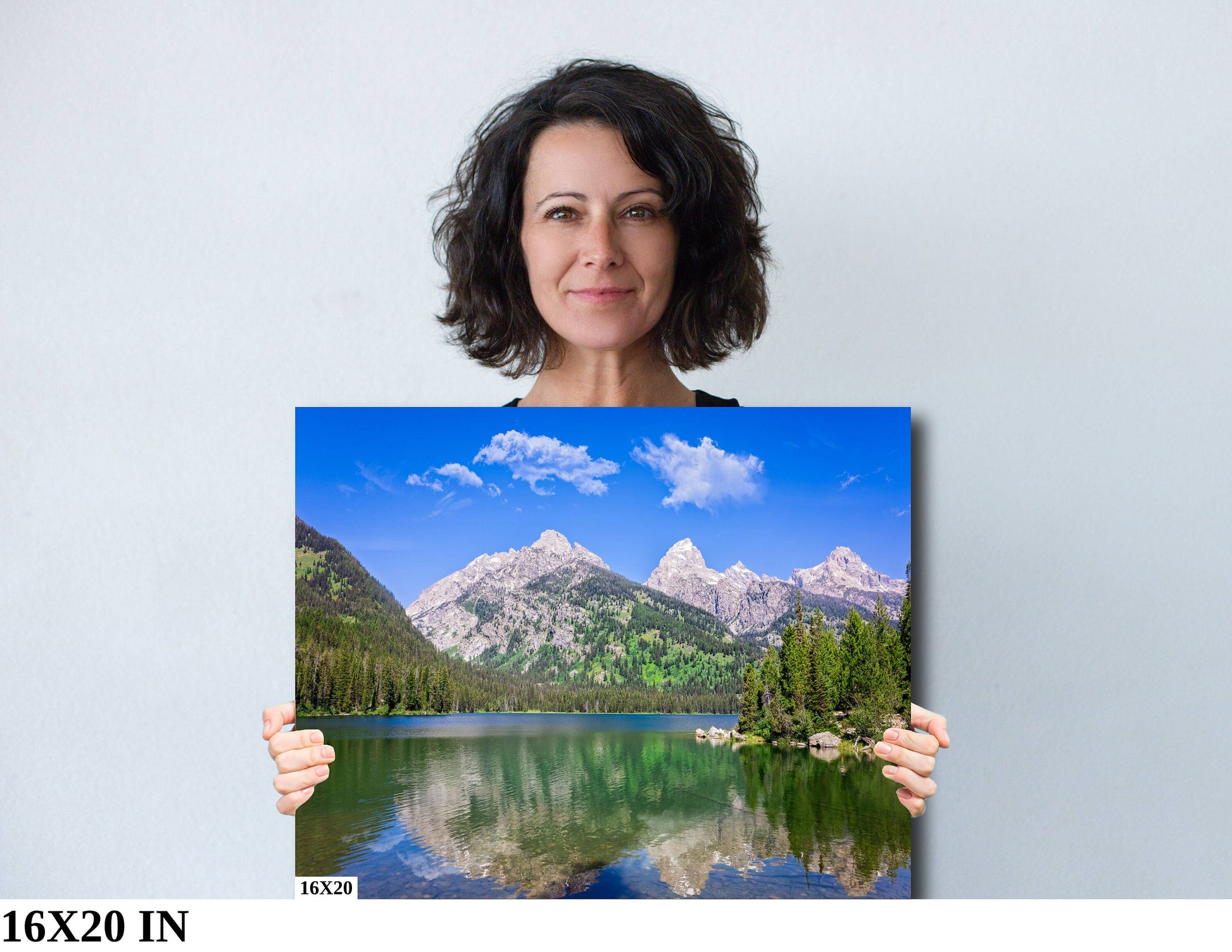 Grand Teton National Park Mountain Lake Reflection, Taggart Lake Photo Canvas, Wyoming Landscape Wall Art Prints, Photography Decor for Home