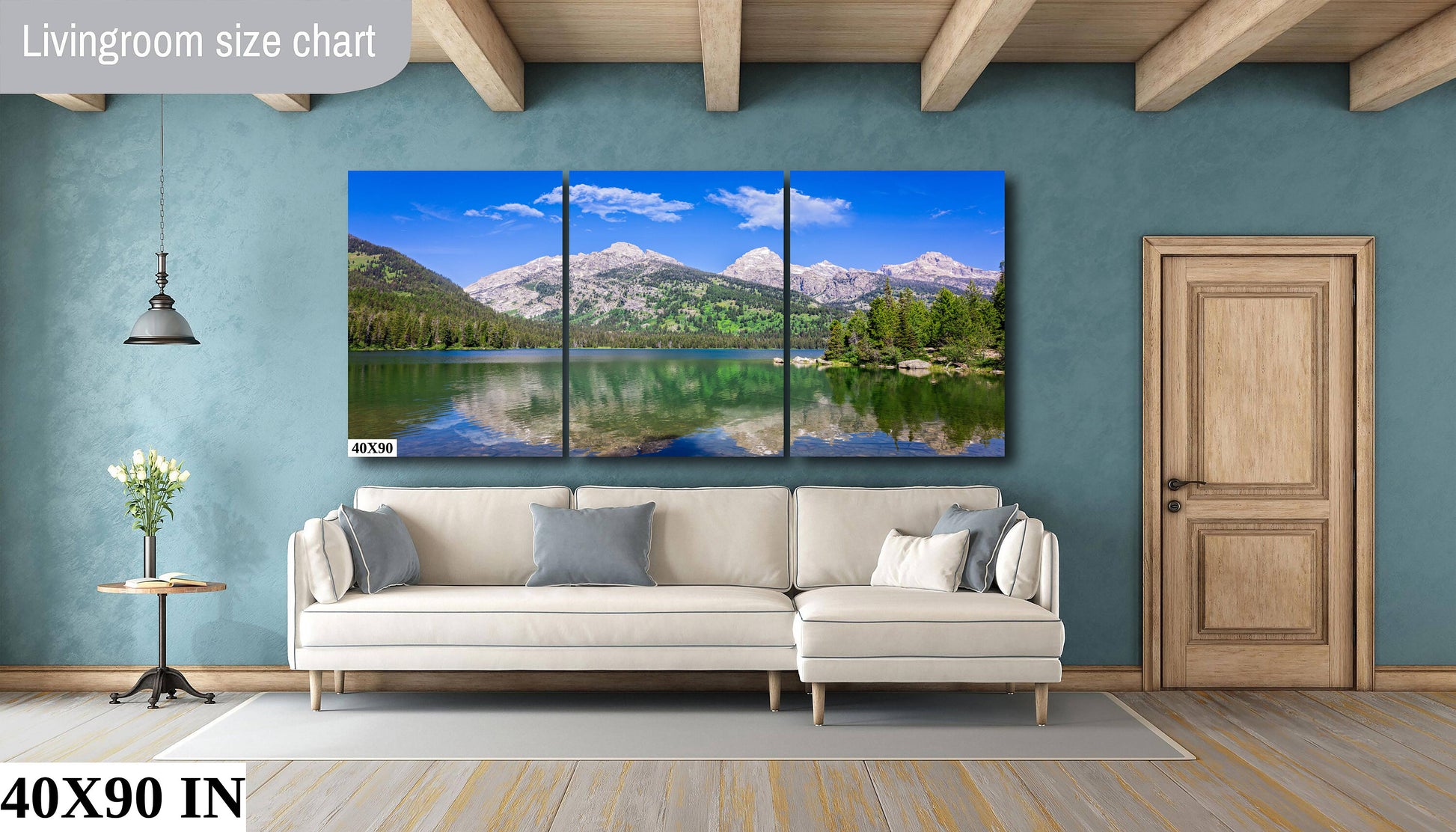 Grand Teton National Park Mountain Lake Reflection, Taggart Lake Photo Canvas, Wyoming Landscape Wall Art Prints, Photography Decor for Home