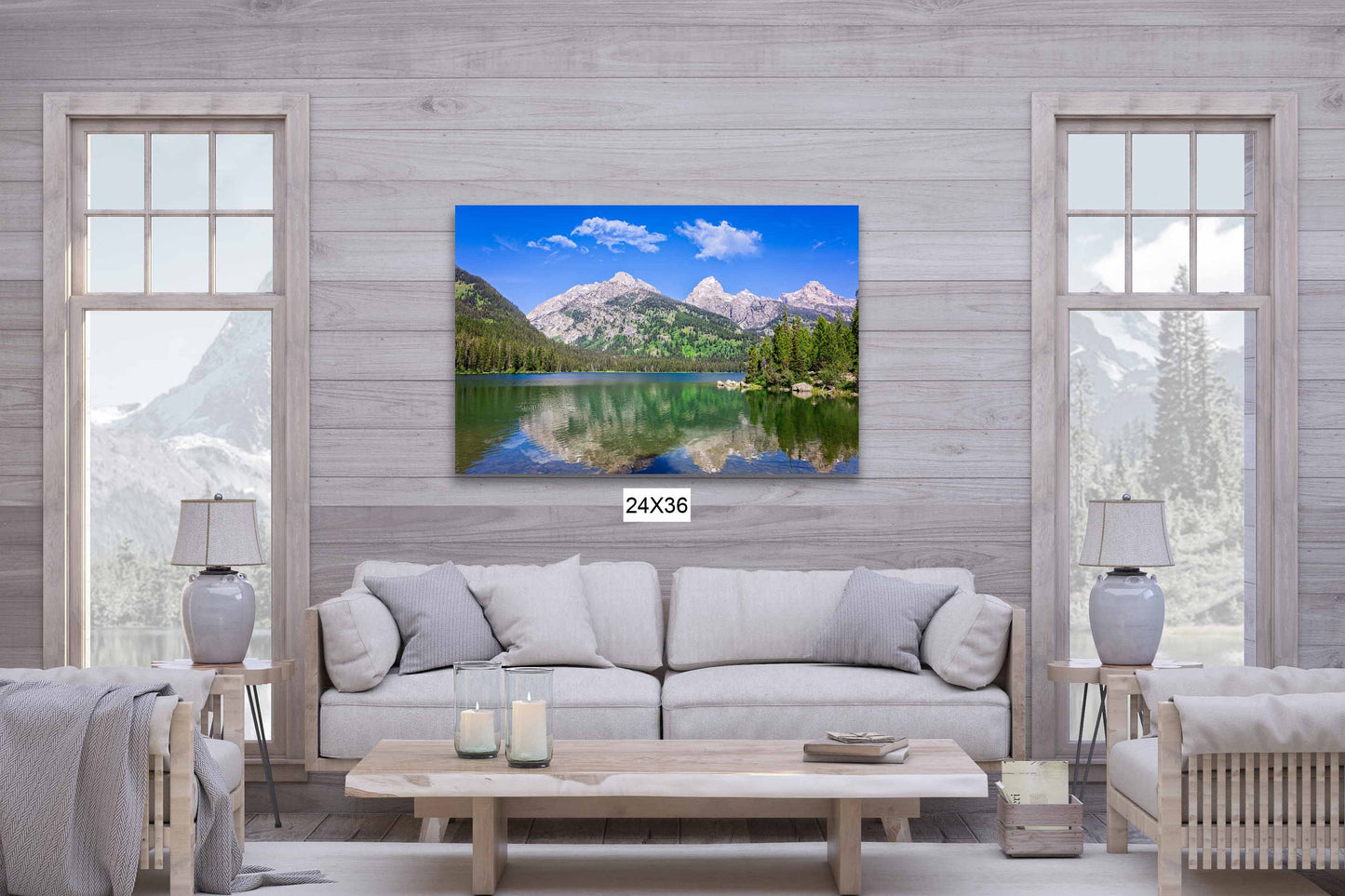 Grand Teton National Park Mountain Lake Reflection, Taggart Lake Photo Canvas, Wyoming Landscape Wall Art Prints, Photography Decor for Home