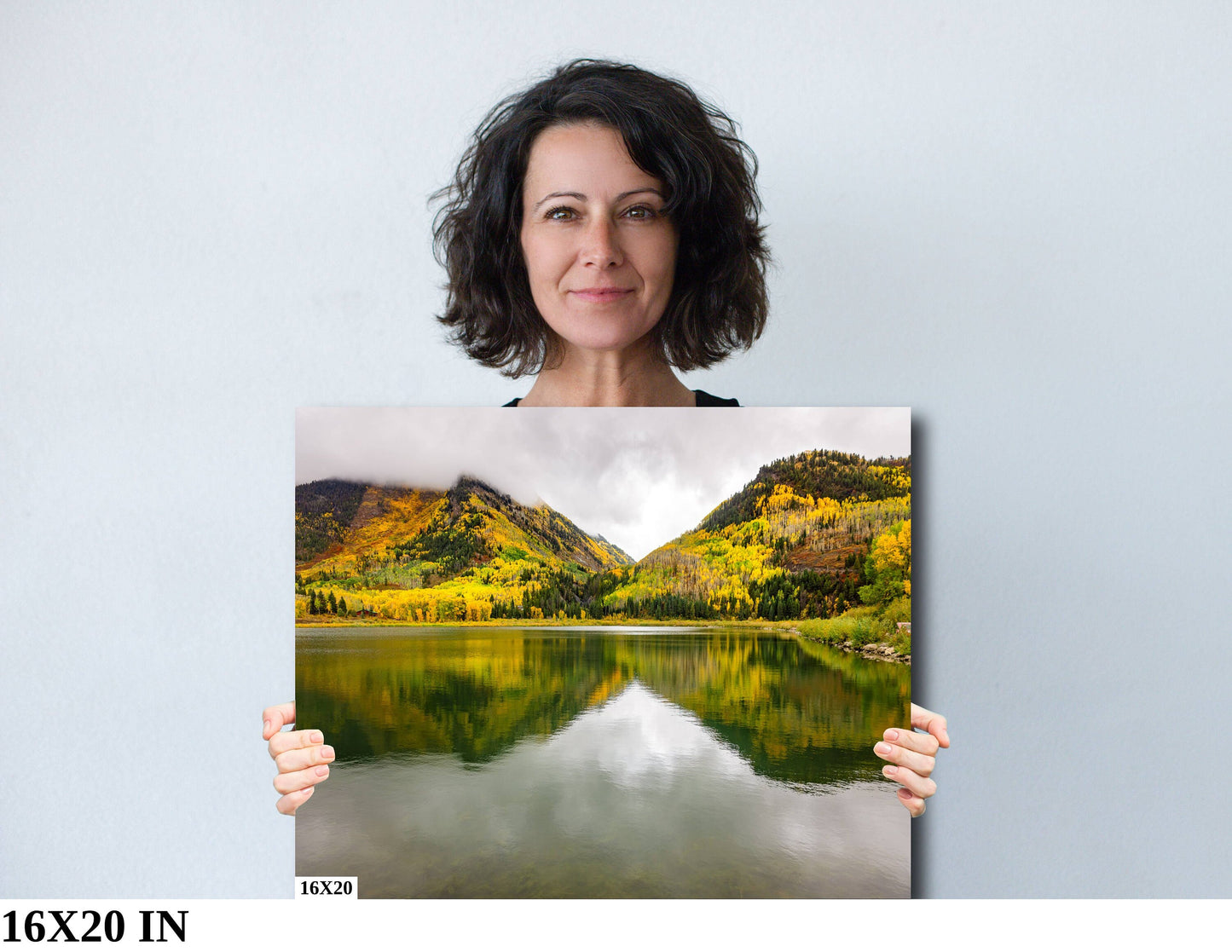 Beaver Lake Autumn Fall Reflection, Aspens in Marble Photo Print, Colorado Autumn Landscape Canvas Wall Art, Mountain Scene Decor for Home