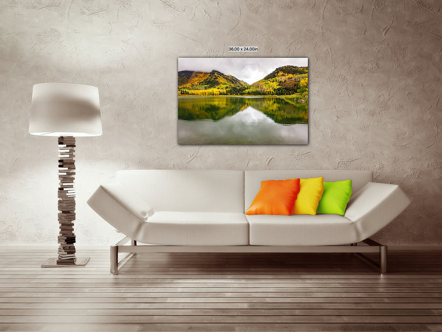 Beaver Lake Autumn Fall Reflection, Aspens in Marble Photo Print, Colorado Autumn Landscape Canvas Wall Art, Mountain Scene Decor for Home