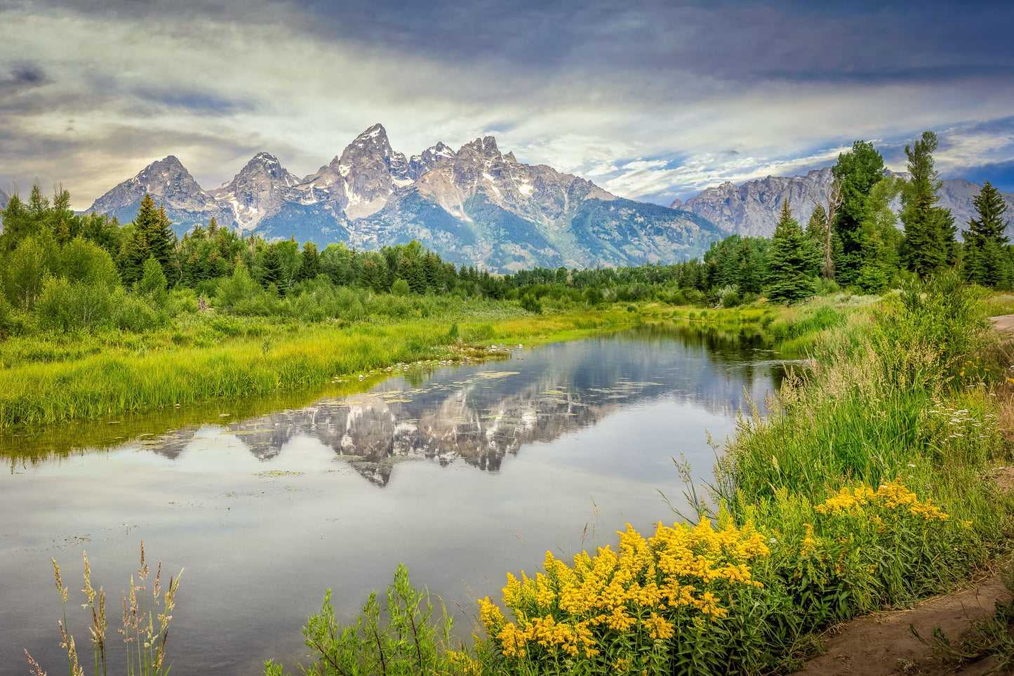 Grand Teton National Park Landscape Print, Schwabacher Landing Photo Canvas, Mountain Reflection, Wyoming Photography Wall Art, Snake River