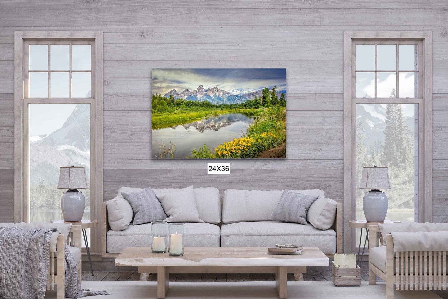 Grand Teton National Park Landscape Print, Schwabacher Landing Photo Canvas, Mountain Reflection, Wyoming Photography Wall Art, Snake River